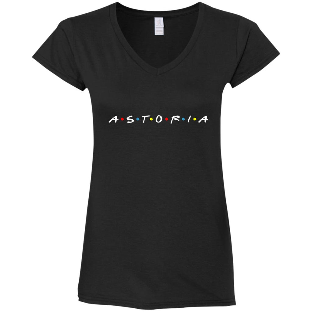 Friends of Astoria Ladies' Fitted Softstyle V-Neck T-Shirt