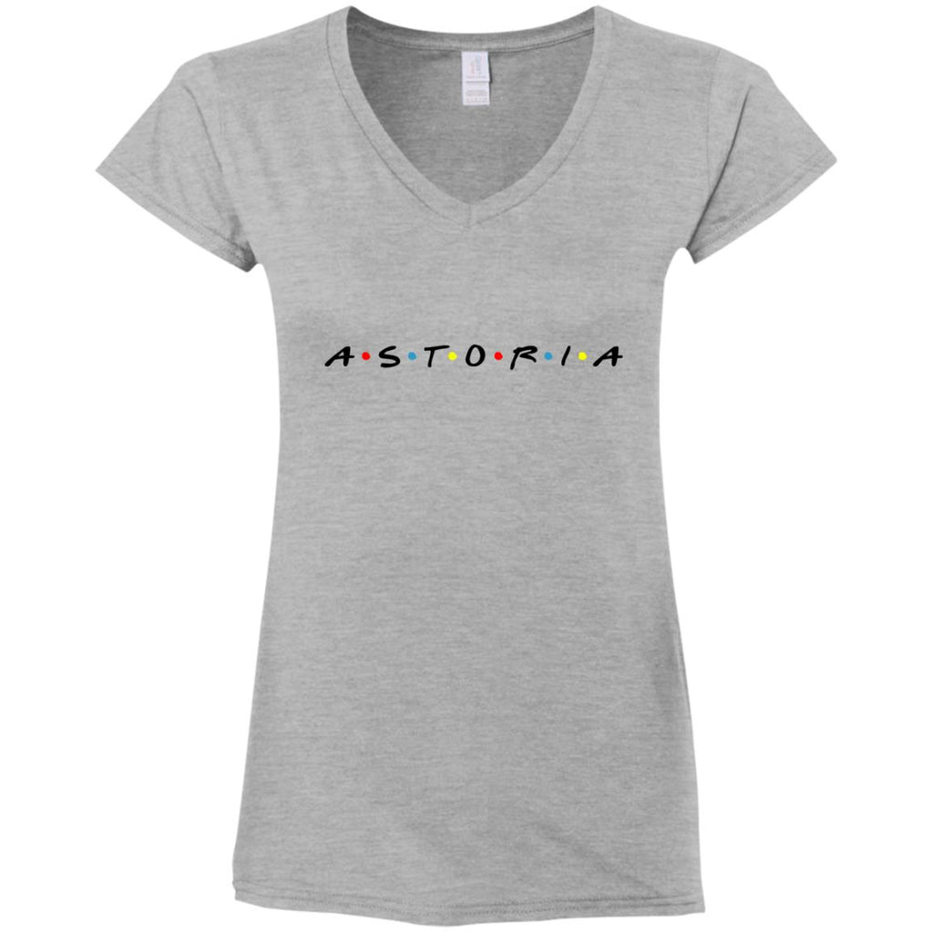 Friends of Astoria Ladies' Fitted Softstyle V-Neck T-Shirt