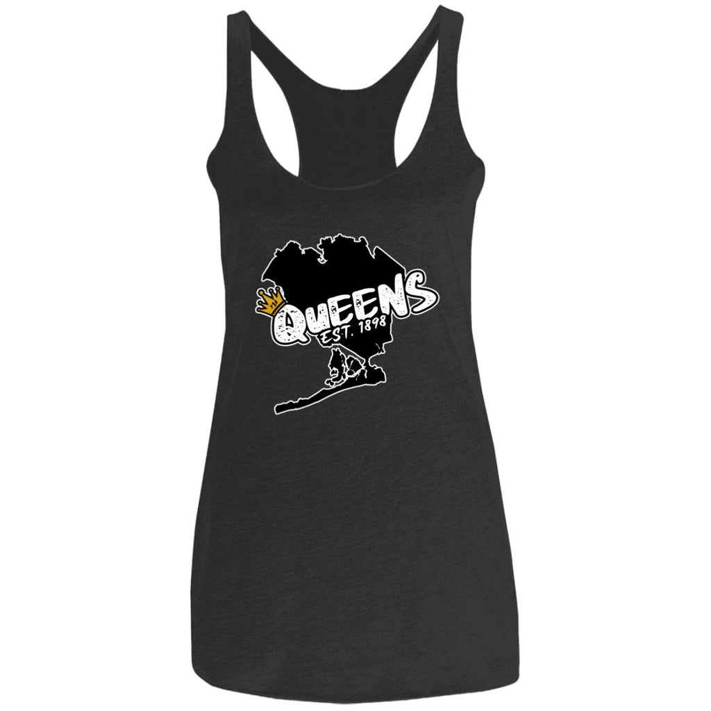 Queens Map Est. 1898 Ladies' Triblend Racerback Tank