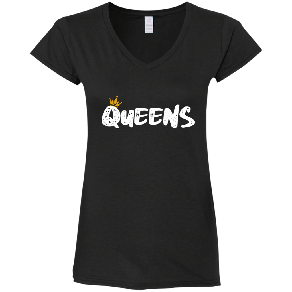 Queens Ladies' Fitted Softstyle V-Neck T-Shirt