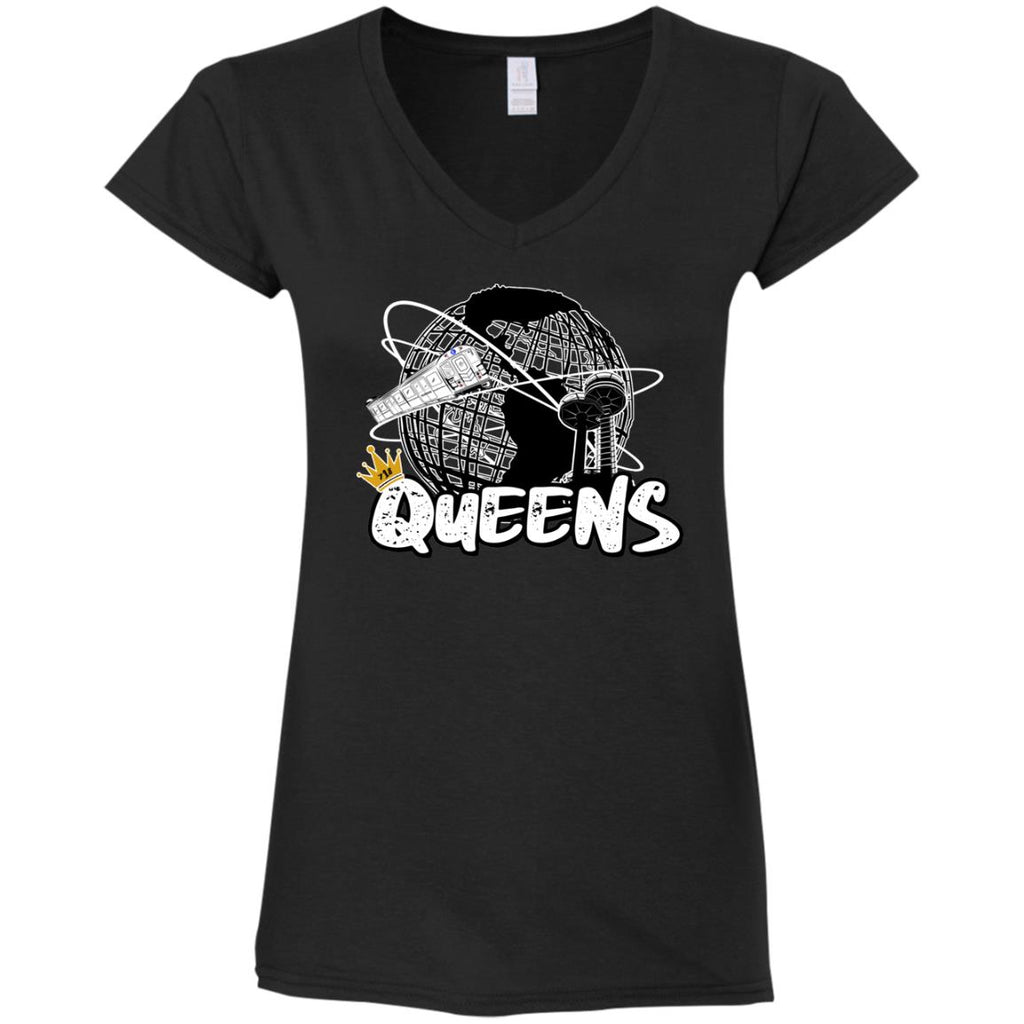 Queens Unisphere Ladies' Fitted Softstyle V-Neck T-Shirt