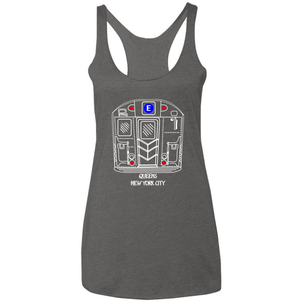 Queens E-train Front Ladies' Triblend Racerback Tank