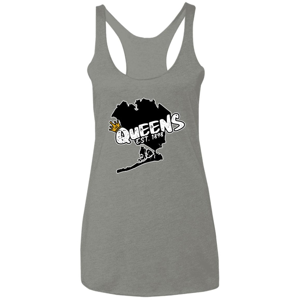 Queens Map Est. 1898 Ladies' Triblend Racerback Tank