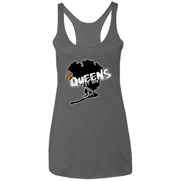 Queens Map Est. 1898 Ladies' Triblend Racerback Tank