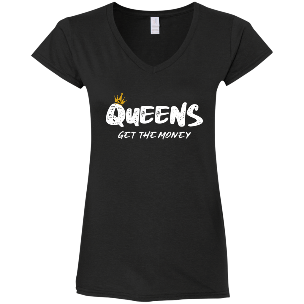 QGTM Ladies' Fitted Softstyle V-Neck T-Shirt