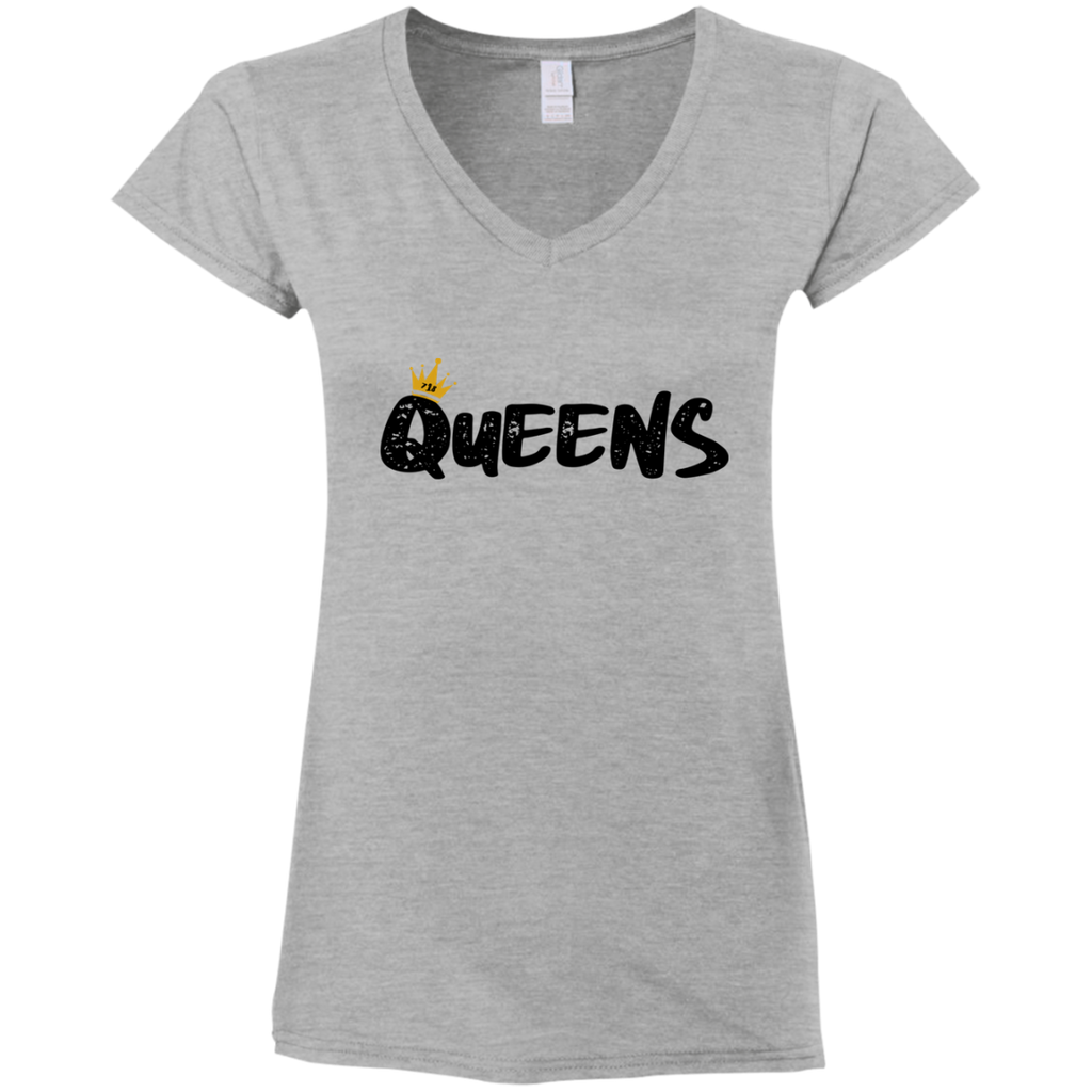 Queens Ladies' Fitted Softstyle V-Neck T-Shirt