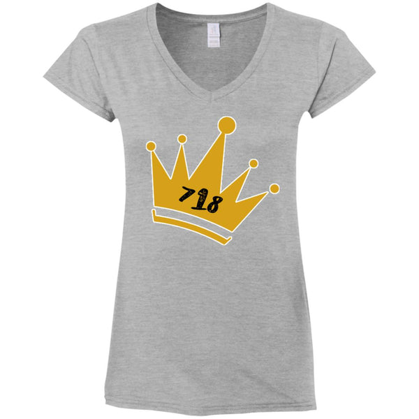 718 Crown Ladies' Fitted Softstyle  V-Neck T-Shirt