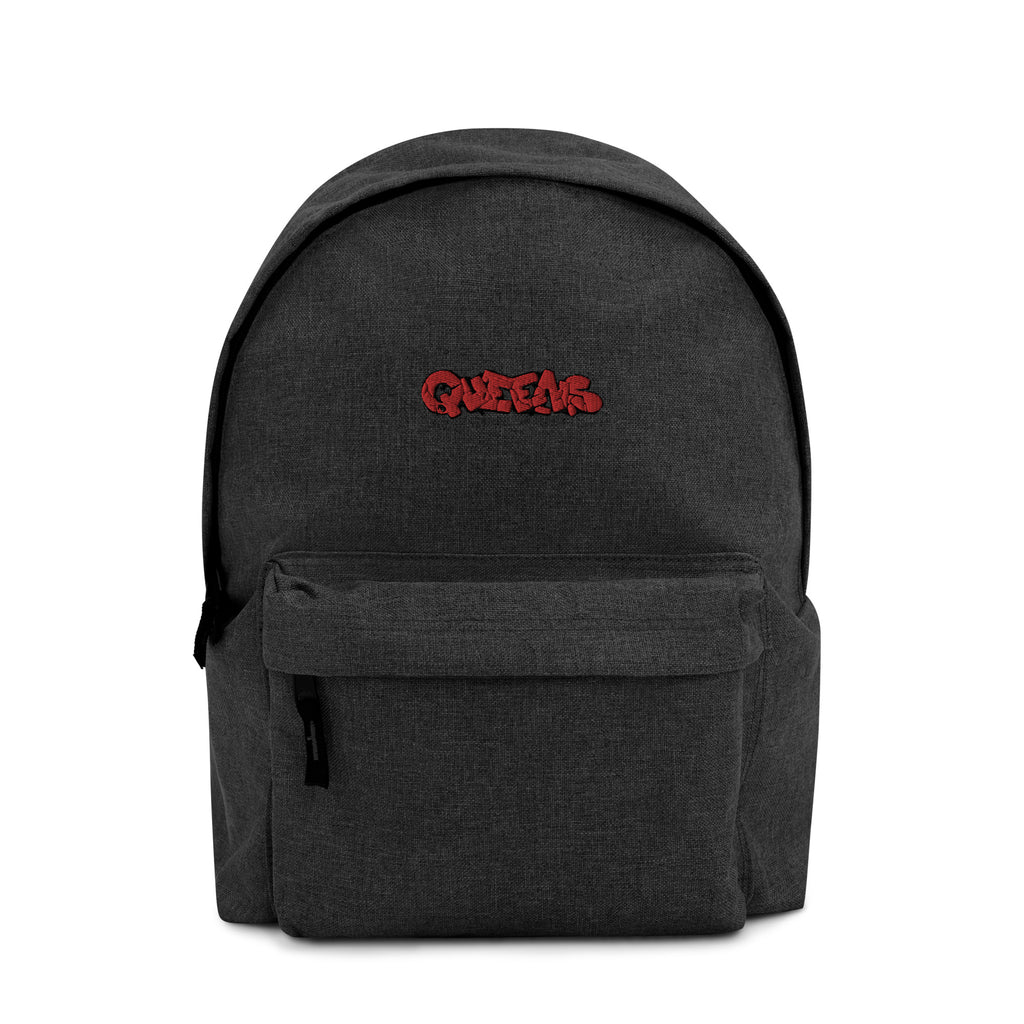 Queens Red Embroidered Backpack